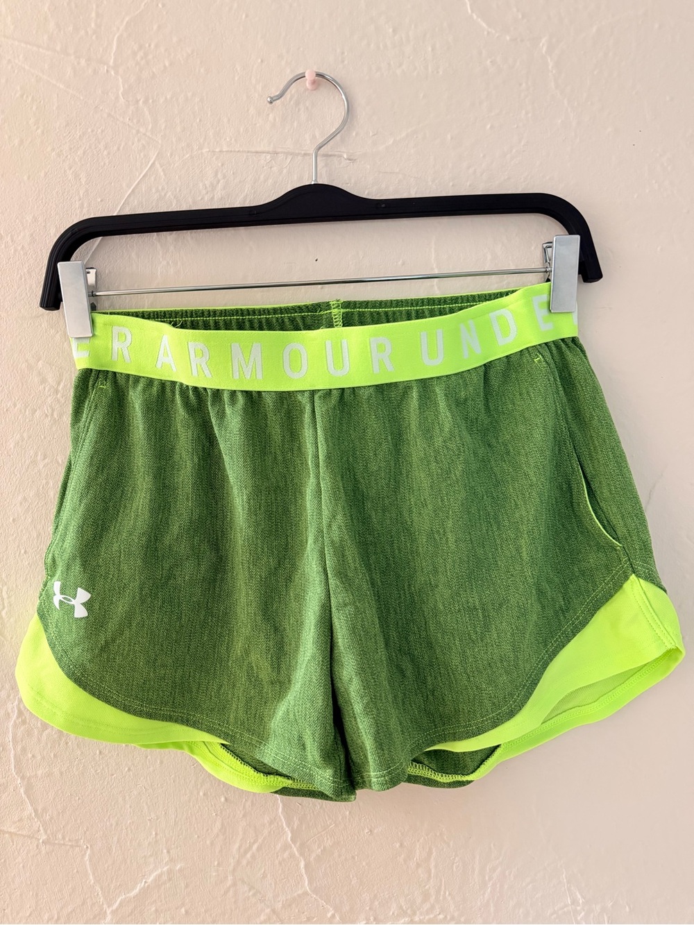 Under Armour Neon Lime and Green Women's Athletic Shorts